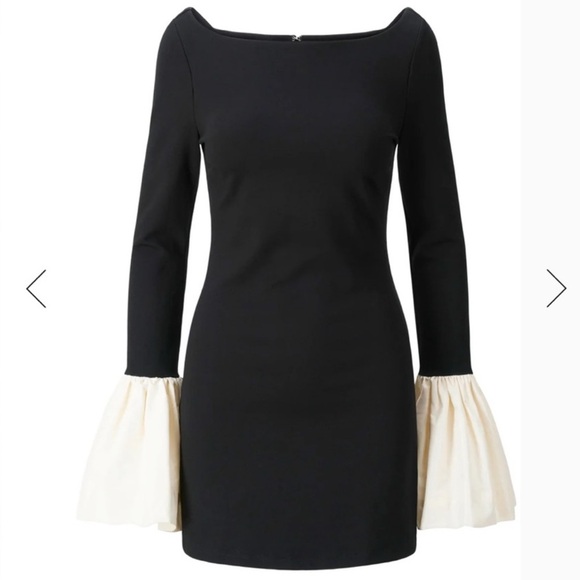 STAUD Hawthorne taffeta-trimmed stretch-ponte mini dress - Picture 1 of 7